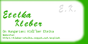 etelka kleber business card